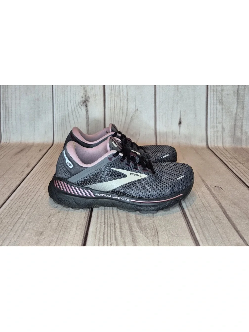 Brooks Adrenaline GTS 22 Women's Size 9D Wide Running Shoes Pearl Black